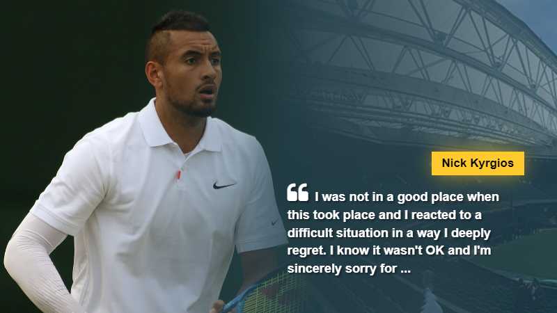 Nick Kyrgios says "I was not in a good place when this took place and I reacted to a difficult situation in a way I deeply regret. I know it wasn't OK and I'm sincerely sorry for the hurt I caused." via news.sky.com, tags: efter - CC