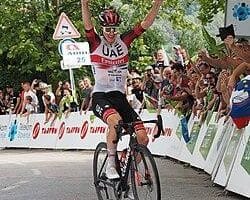 2022 Tour of Slovenia ( Stage 3, Tadej Pogačar celebrating victory on Celje Castle), tags: det nationale mesterskab - CC BY-SA