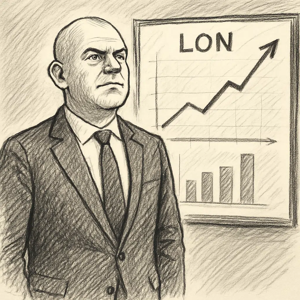 Bjarne Corydon iført jakkesæt og slips foran Finansministeriets facade – bjarne corydon løn 2024 i fokus