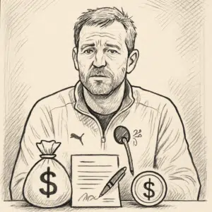 Jesper Jensen, dansk landstræner, på pressemøde om sin løn, kontrakt og bonusordninger.