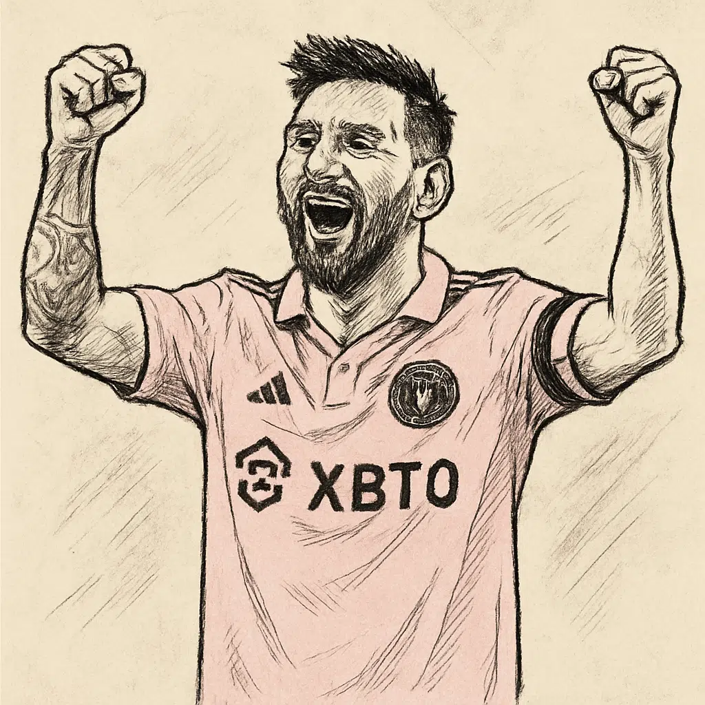 Lionel Messi jubler på banen iført klubtrøje – symbol på hans rekordstore løn i 2024.