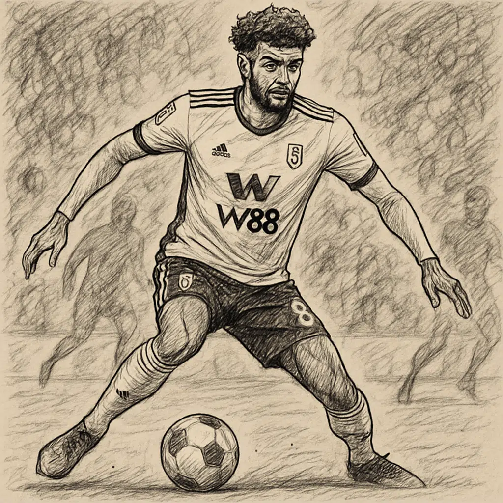 Philip Billing i Fulham-trøje dribler bolden i Premier League – billede til artikel om Philip Billings løn