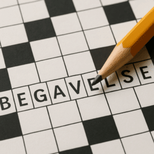 Krydsord med ordet ’begavelse’ og blyant til intellektuel udfordring