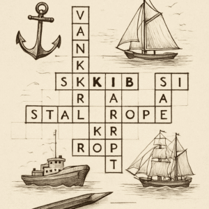 Krydsord med ordet ’skib’, maritime termer og skibsskitser – vejledning til hurtige løsninger.